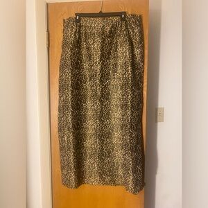 Talbots Women Long Shimmer Leopard Skirt